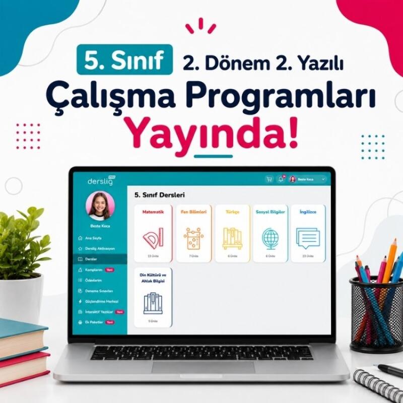 5. Sınıf 2. Dönem 2. Yazılı Çalışma Programları Yayında!