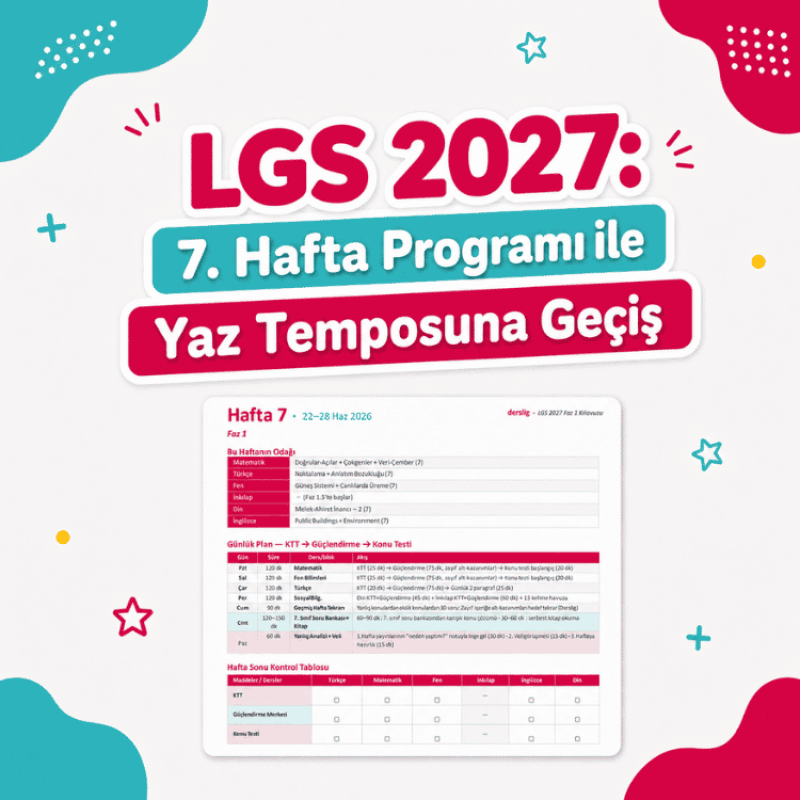 LGS 2027: 7. Hafta Programı ile Yaz Temposuna Geçiş