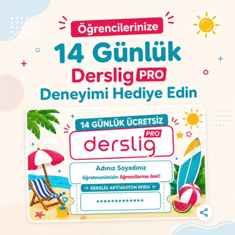 Öğrencilerinize 14 Günlük Derslig PRO Deneyimi Hediye Edin