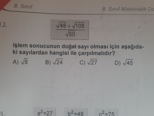 Bu soruya bakabilir misiniz ?