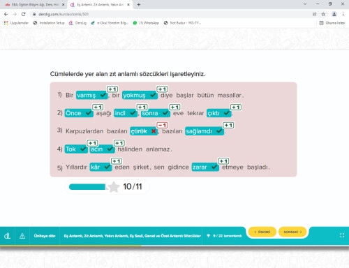 Çürük doğru değil mi yanlış olarak gösteriyor