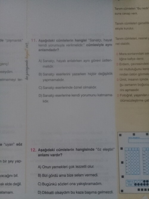 Şu 2 soruya yardım eder misiniz? 11. ve 12. Soru acillll yapın anlatmanıza gerek yok