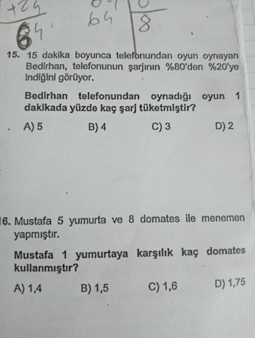 Bu iki soru 16.yi yapmak zorunda değilsiniz ama 15.yi kesin yapın anlatarak boş cevaplayan bildirilir