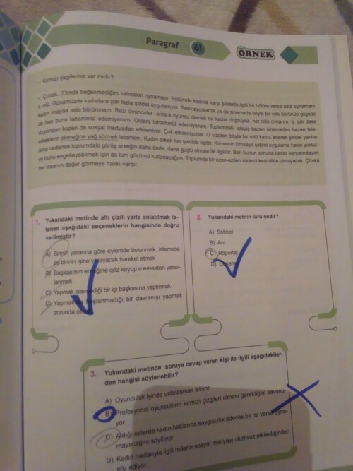 3. Sorunun cevabı B mis lütfen açıklar mısınız