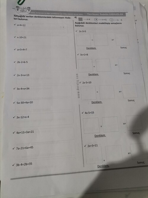 Hepsini yaparsanız sevinirim.......