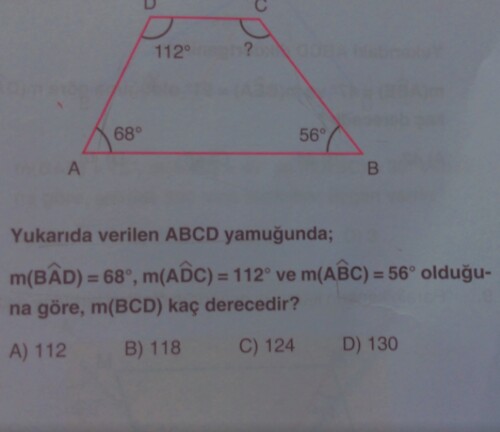 Bu soruyu bulamadım yardımcı olur musunuz¿ bide cevap C diyor ama anlamadım