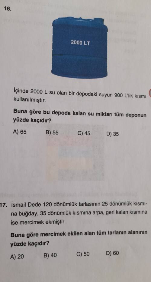 7.sınıf matematik yüzdeler (2 soruyuda yaparmısınız)