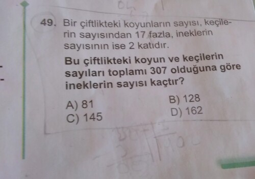 Sorunun cevabı acil lazım lütfen