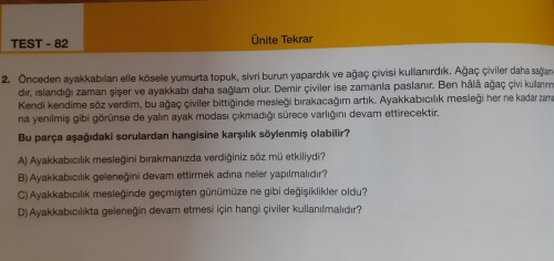 C ile D seçenekleri arasında kaldım. Yardımcı olur musunuz?
