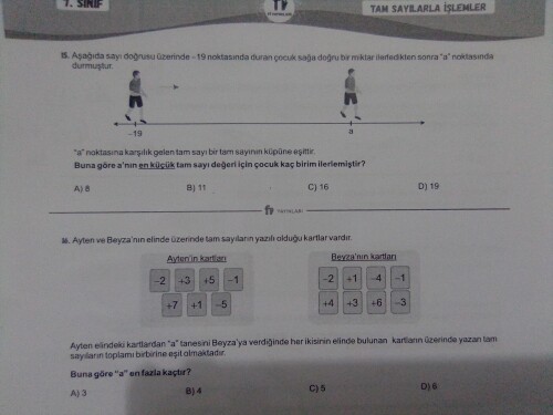 şu 2 soruyu da İslemle yapar mısın iz 🌟🌟🌟