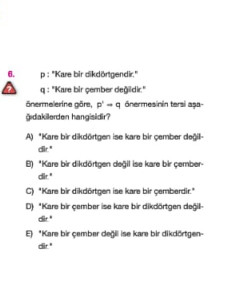 Hemen yapabilir misiniz arkadaşlar ödevim de anlamadım cevap c diyo ama ben c yerine a buldum