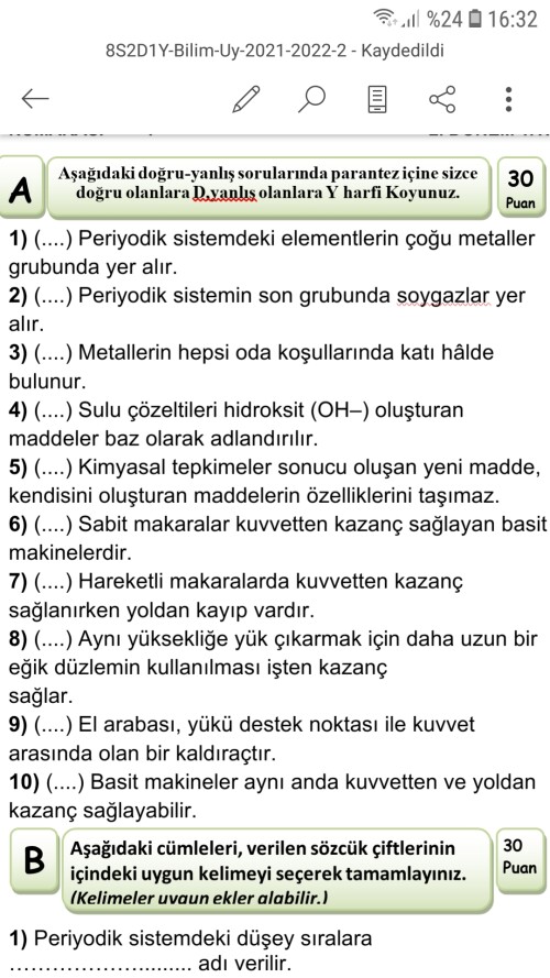 Cevaplarini atabilirmisiniz?