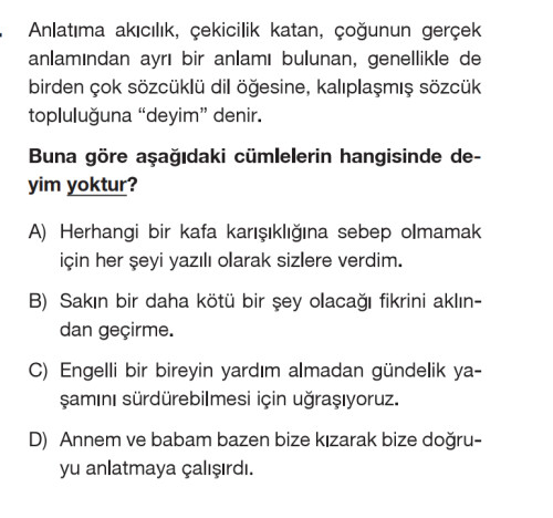 EMİN OLMAYAN CEVAP YAZMASIN SORU ÖNEMLİ