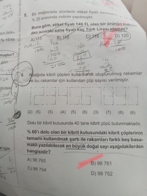 Arkadaşlar 6. Soruyu çözermisiniz anlatarak