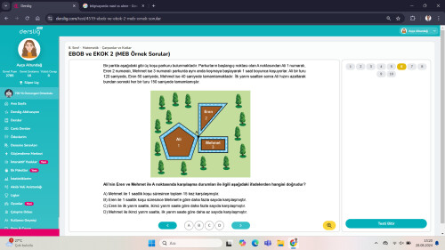 8.sınıf matematik anlatarak çözer misiniz
