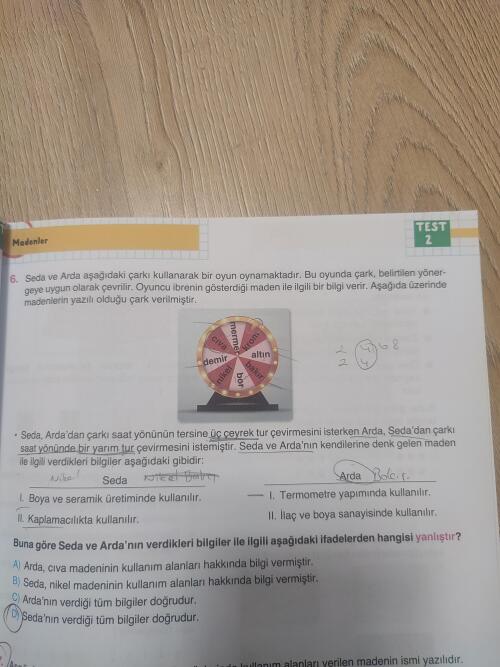 Hangi çarka geldiğini bulamadım