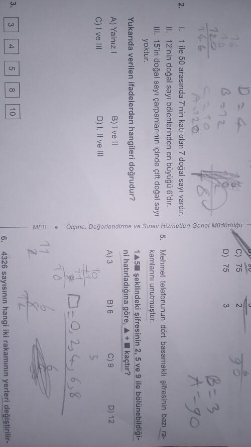 Lütfen çözüm ve cevapları acil