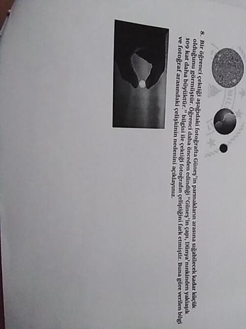 Fen sorusu 1 yıldız