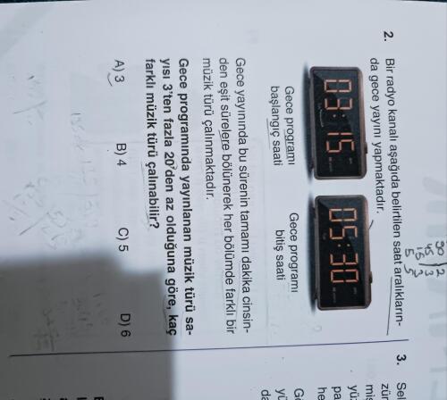 Cevap anahtarı A gösteriyor