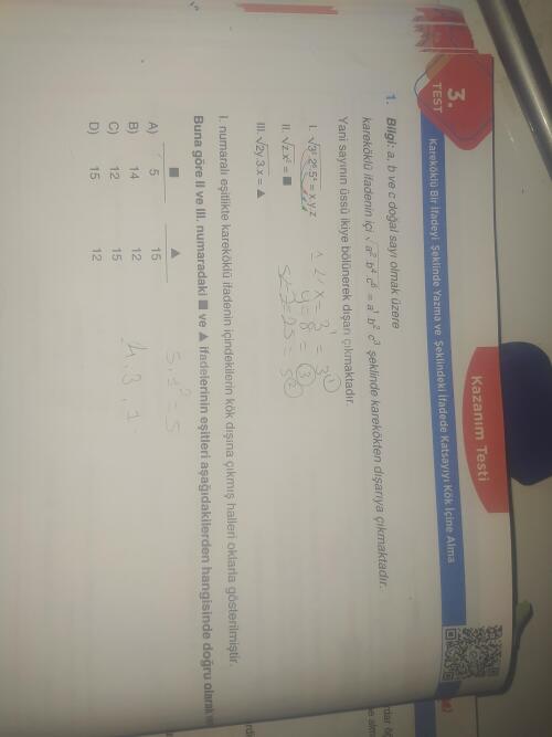 Cevap anahtarında D gösteriyor bi bakabilir misiniz?? Güzel anlatana ⭐