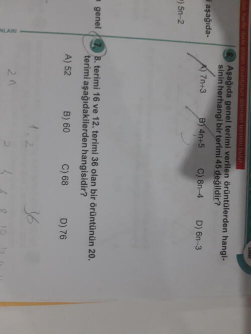 7. Soru ilk bilene iki yıldız vericem