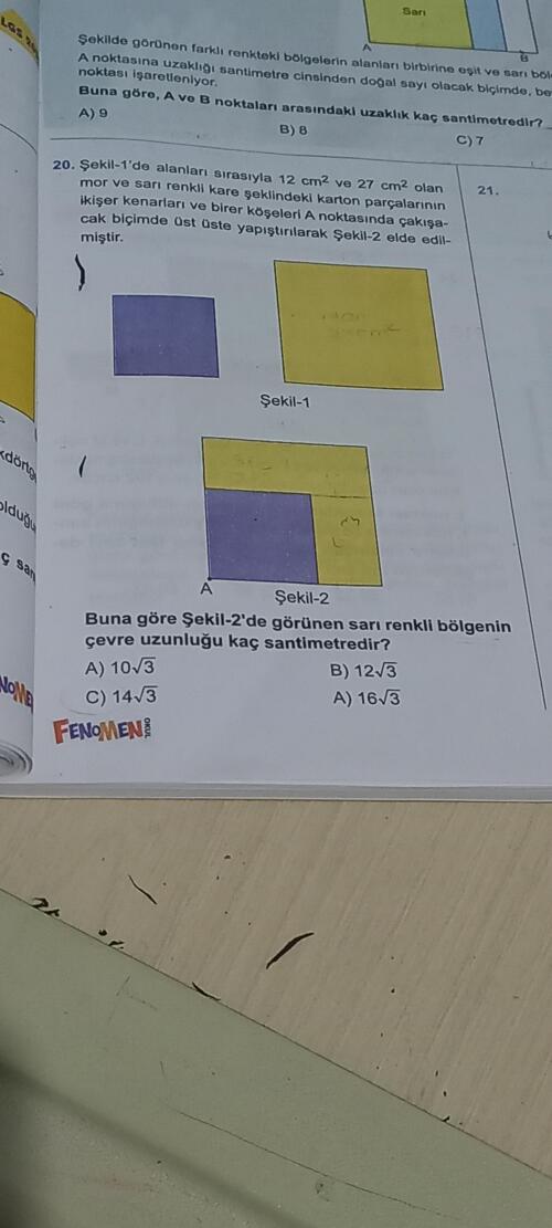 20. Soruyu yapar mısınız??
Cevap B şıkkı bu arada !!!