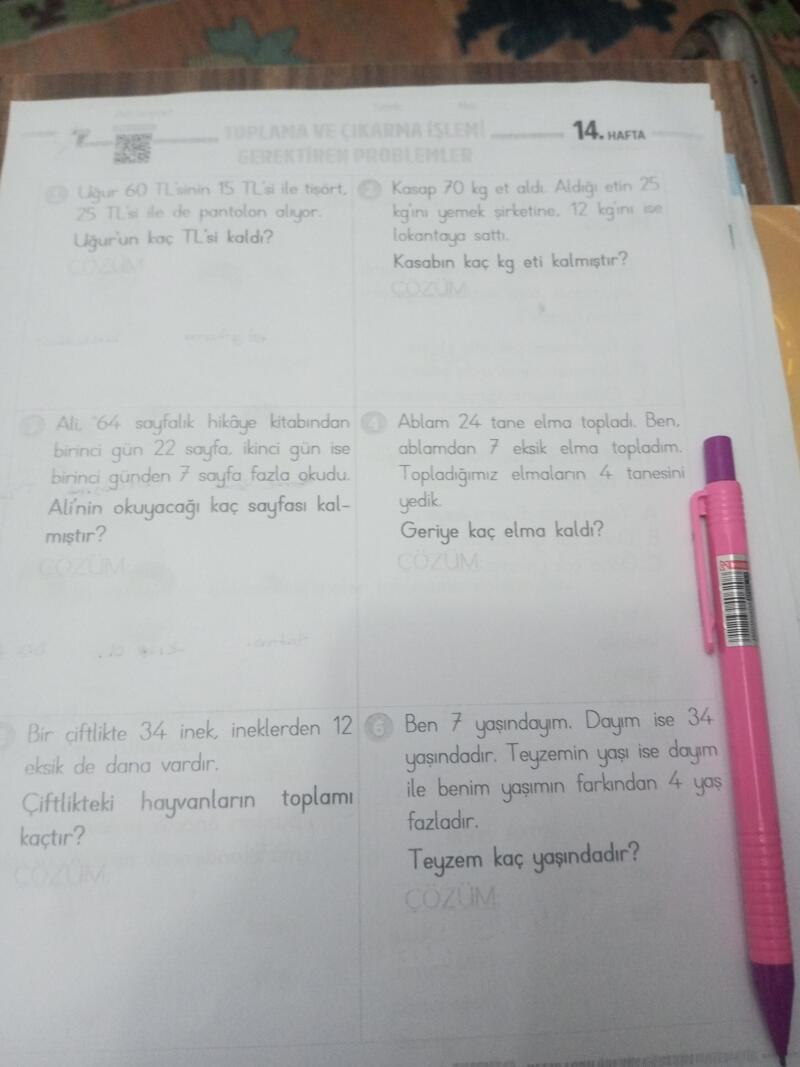 Bu matematik soruları nı çözün