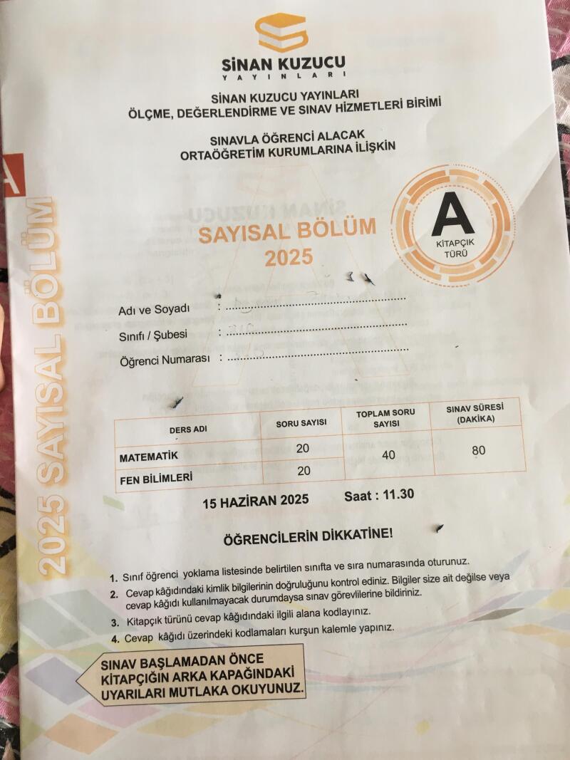 Bu denemenin cevap anahtarı olan var mı