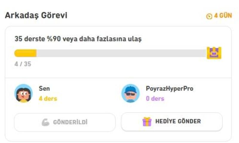 PoyrazHyperPro yani Poyraz Yolsormaz DUOLİNGODA arkadaş görevimiz çıktı Zeynep852943