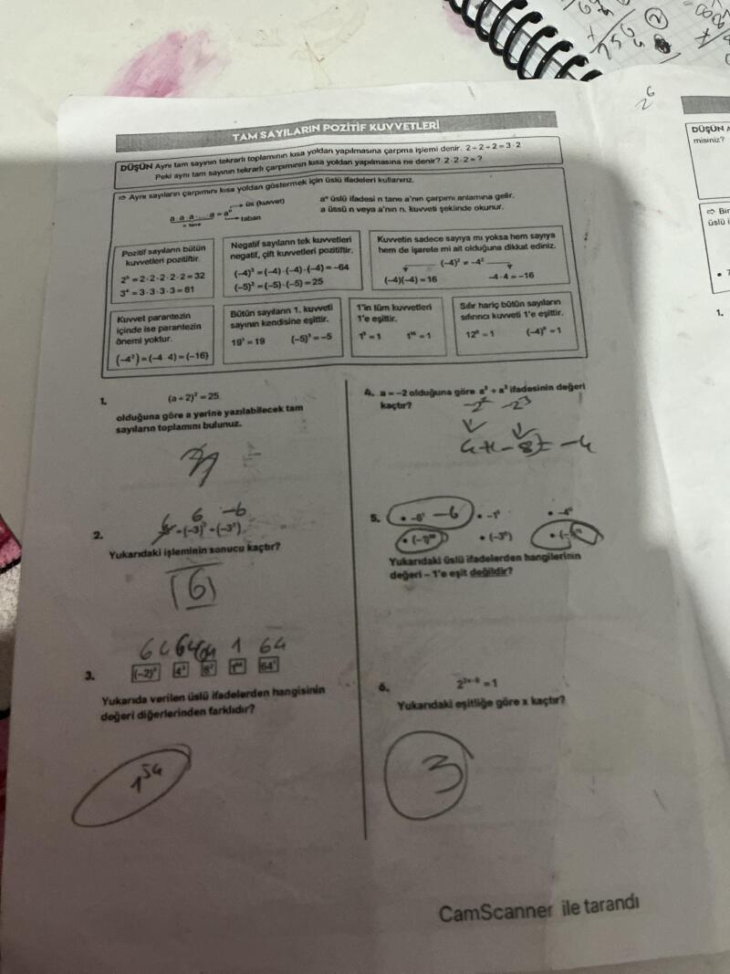 Bu testin cevap anahtarı