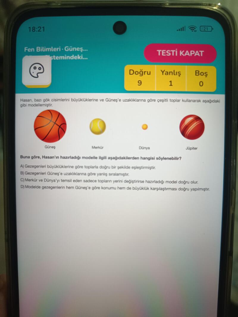 Bu soruyu doğru yaptığımı düşünüyorum neden yanlış cevaplanmış gösteriyor yardımcı olabilir misiniz ?