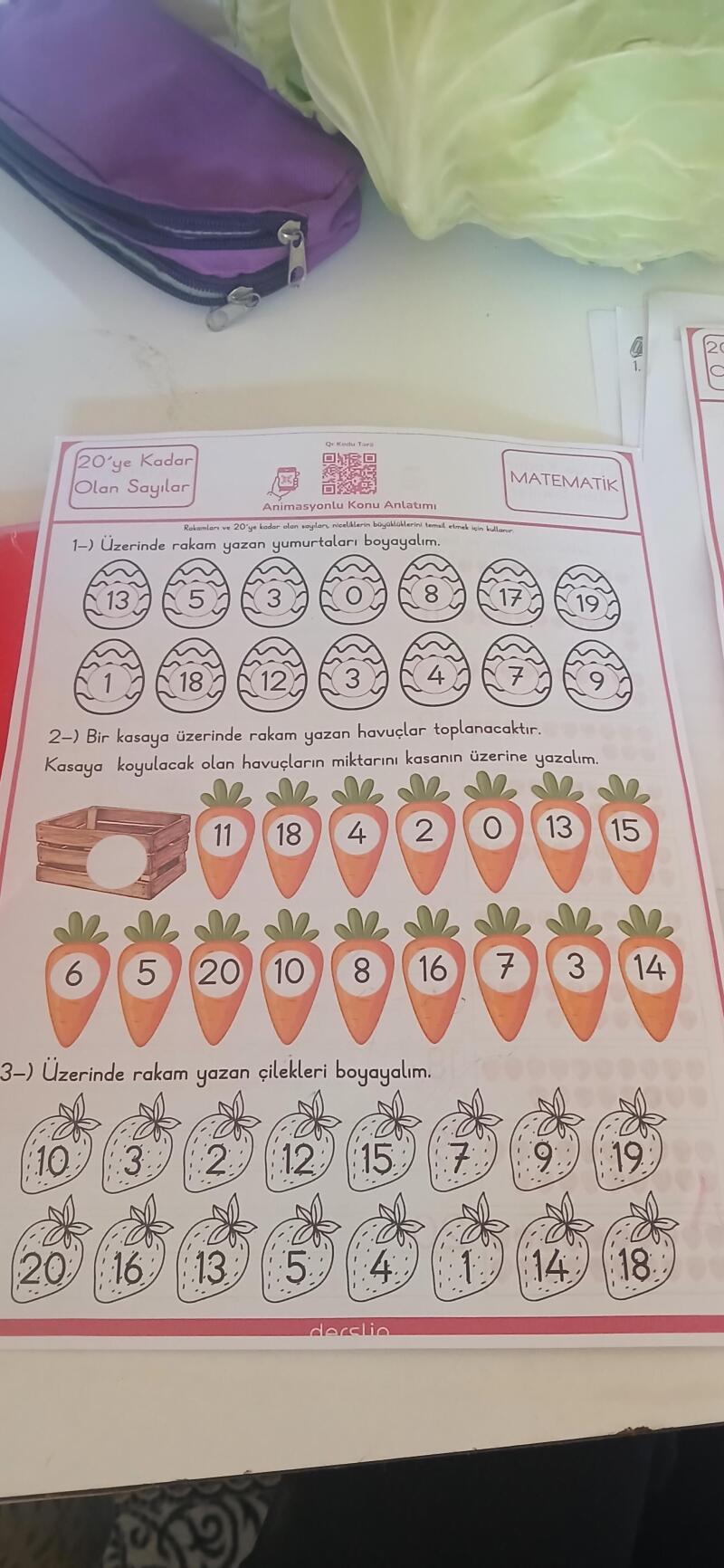 20 kadar olan sayilar nedir