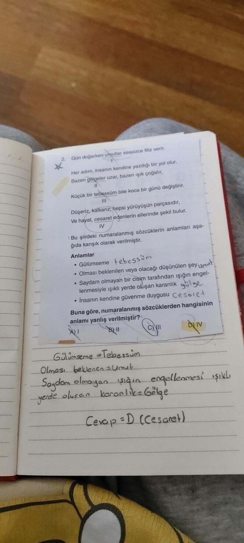 Hocam ben bu soruyu c yapmıştım ama D çıktı kafam çok karışık bana yardım eder misiniz😊