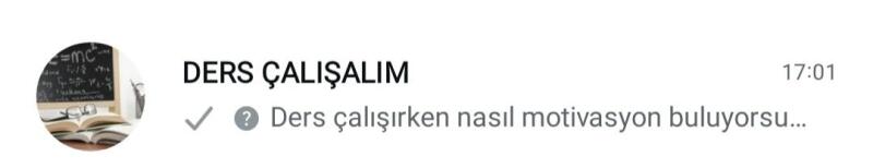 Whatsapp ders çalışma kanalım dersle ilgili chanllenge ler falan var beautiful 
Ders çalışma taktik motivasyon öneri tavsiye... sadece fotoğraf atabiliyom maalesef WhatsApp da adını aratarak bulabilirsiniz.