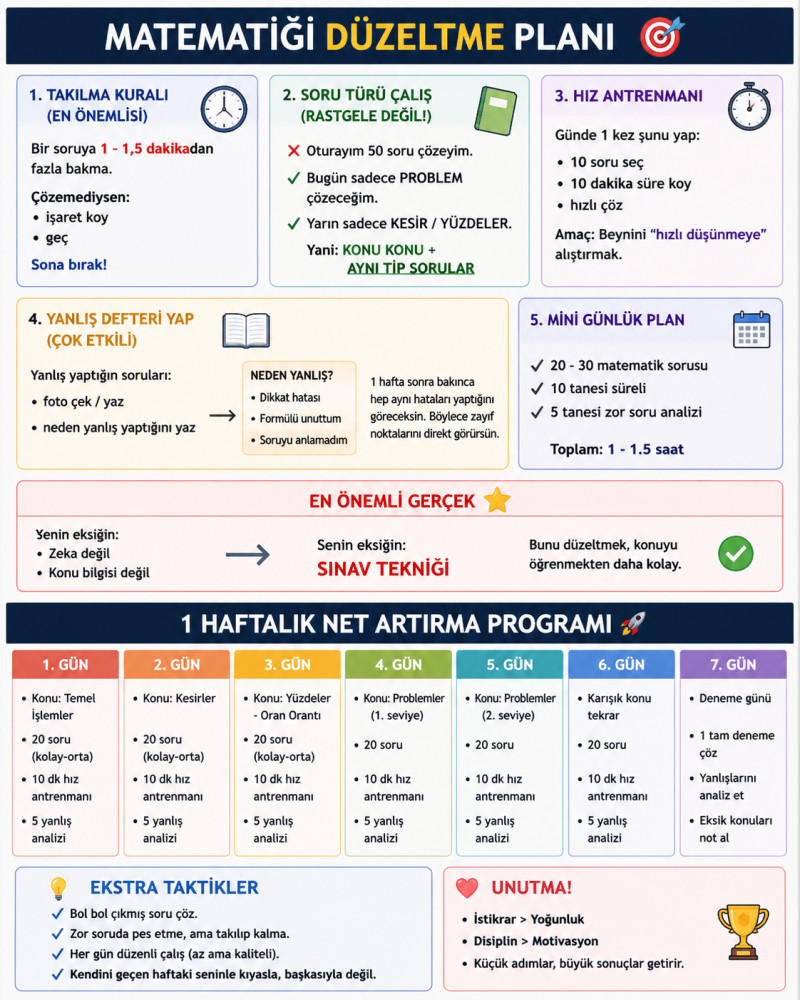 Knklar eğer matematik de ve süre yetmemesinden şikayetçiyseniz bundan çalışabilirsiniz chatgptye hazırlattım 💖🎀🥰