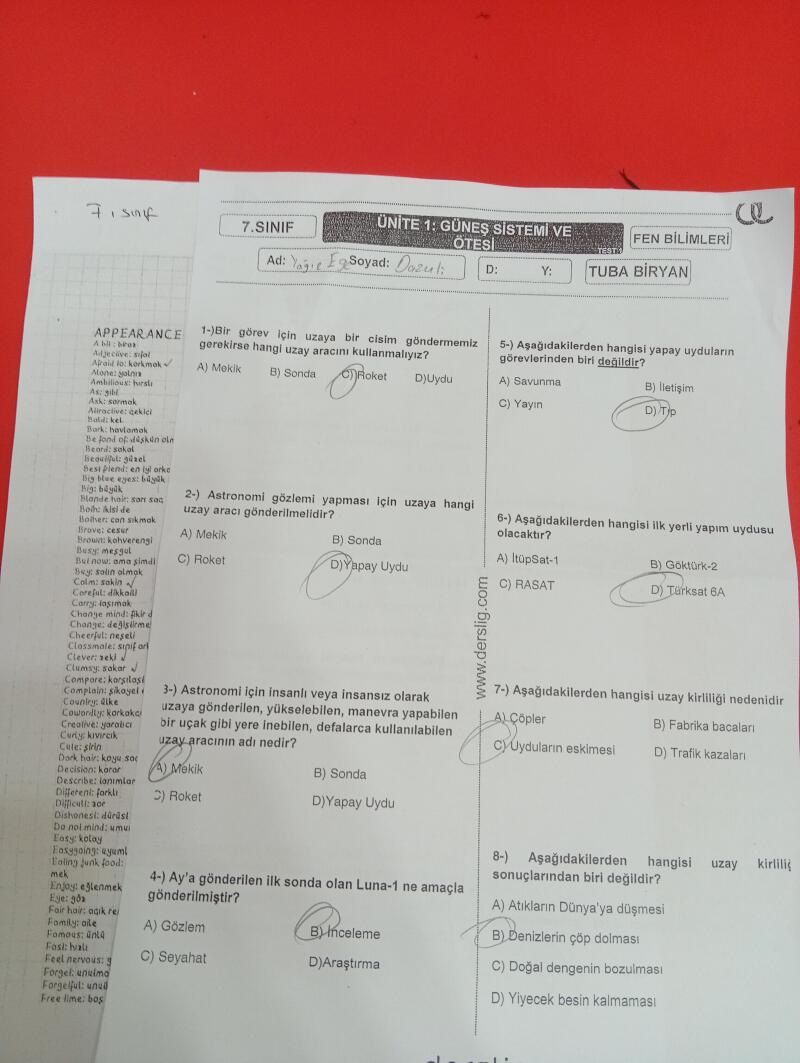 Cevapları kontrol et