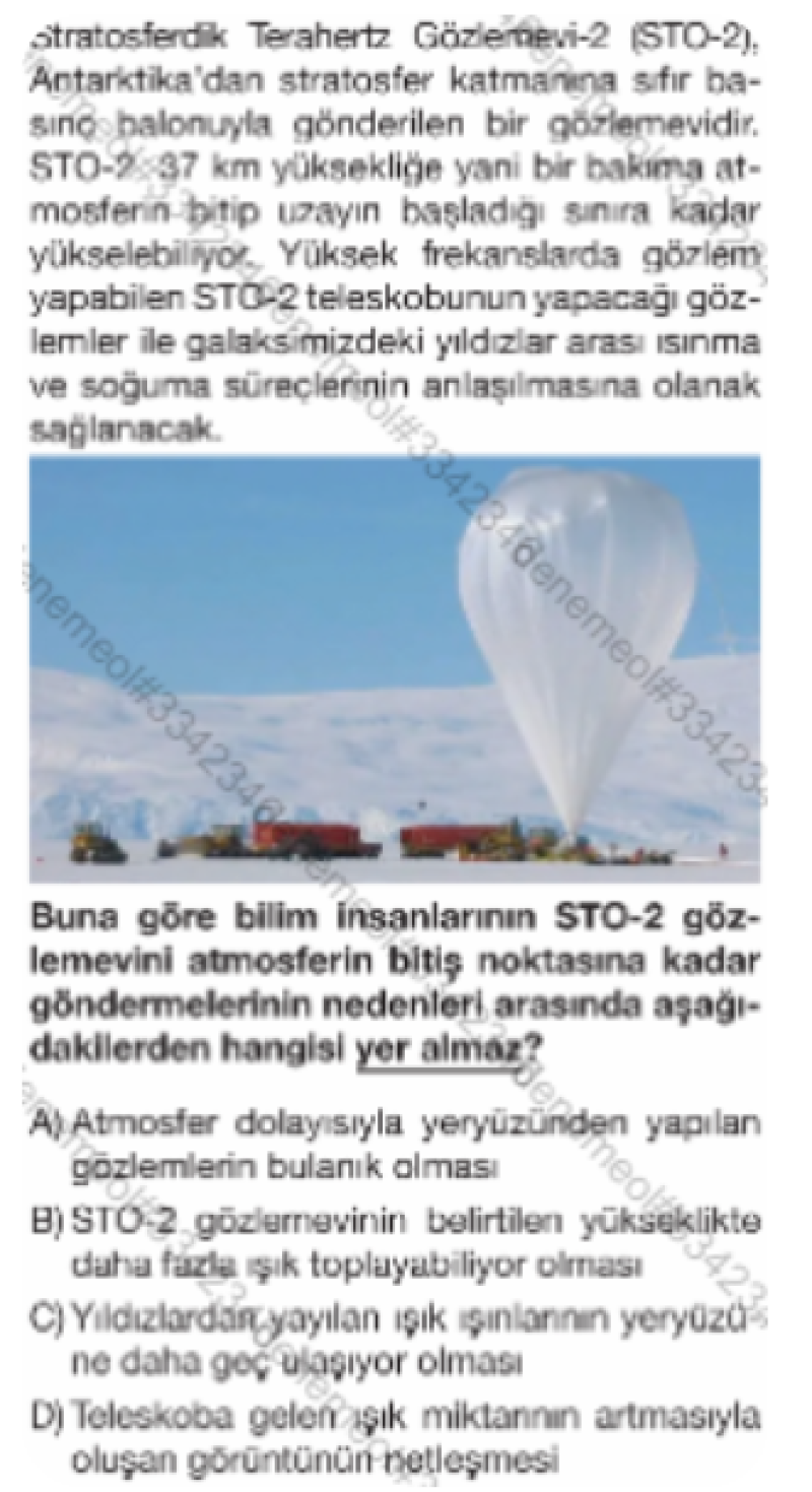 Cevabını nedeniyle beraber açıklayabilir misiniz?