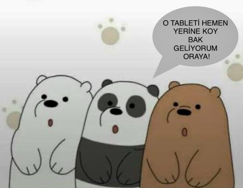 Benim tabletimin ekranında bu var sizin ne var?