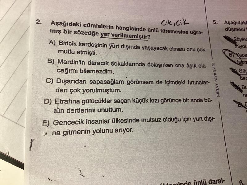 Acil cevap lazım