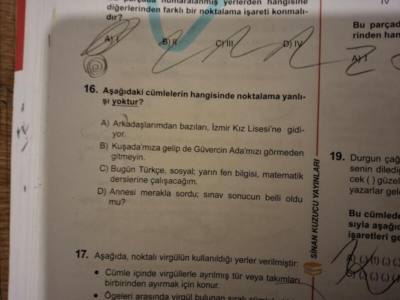 Cevapta b şıkkı diyo