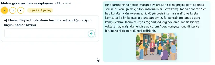 7. sınıf sosyal bilgiler provasında toplantı metnindeki sözlerin sen dili ve ben dili olarak belirlendiği animasyon