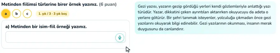 Metinden fiilimsi örnekleri 8. sınıf Türkçe provasında metinden isim-fiil, sıfat-fiil ve zarf-fiil örneklerinin bulunup yazıldığı animasyon