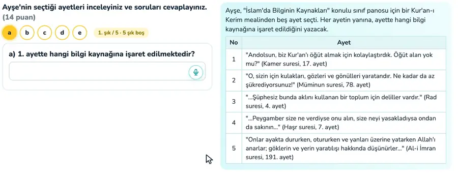 İslam'da bilginin kaynakları 10. sınıf din kültürü ve ahlak bilgisi provasında ayetlerin işaret ettiği bilgi kaynaklarının yazıldığı animasyon
