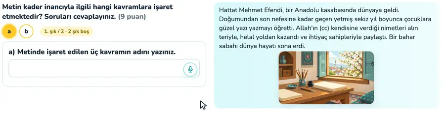 8. sınıf din kültürü ve ahlak bilgisi provasında metinden ömür, rızık ve ecel kavramlarının eşleştirildiği animasyon