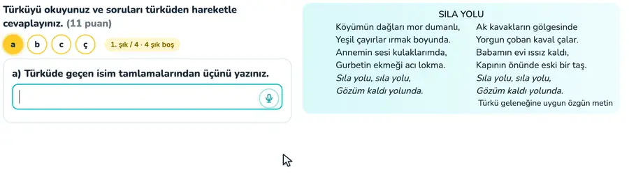 10. sınıf Türk dili ve edebiyatı provasında türküdeki isim ve sıfat tamlamalarının bulunup yazıldığı animasyon